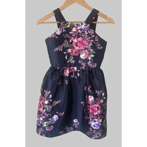 NWT Crystal Doll Floral Sleeveless Dress Girls 12 Navy Formal Easter Dance